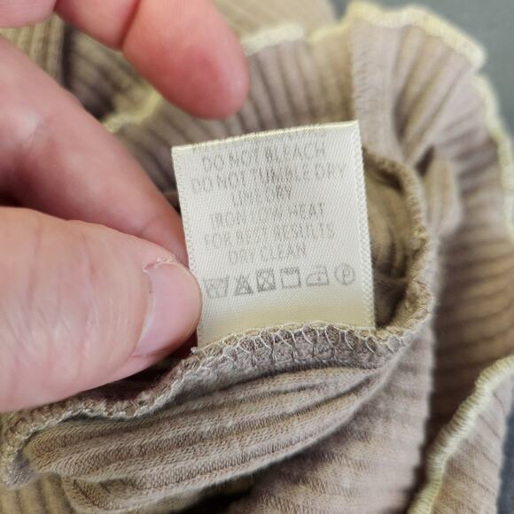 ALTAR'D STATE Ribbed Knit Crop Top Womens Medium Lt Brown Boho Fairy Gremlincore - Picture 7 of 9